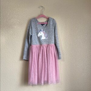 5/$15 Girl’s Gray and Pink Sparkle Unicorn Dress 6X